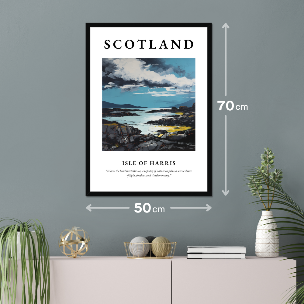 Poster of Isle of Harris hanging on a wall