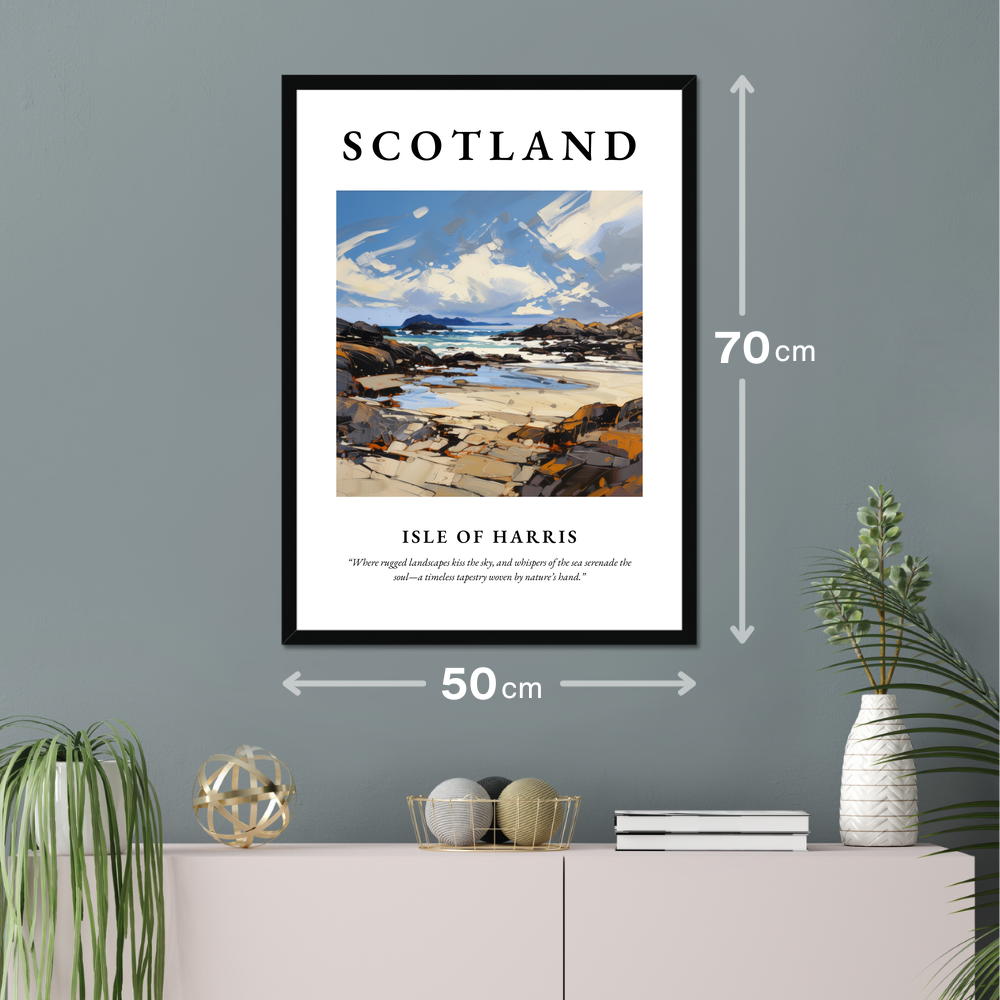 Poster of Isle of Harris hanging on a wall