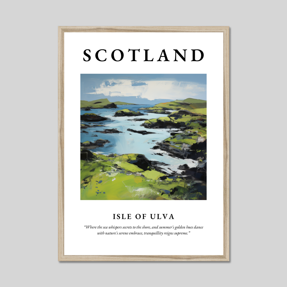 Poster in a natural frame with the word Scotland