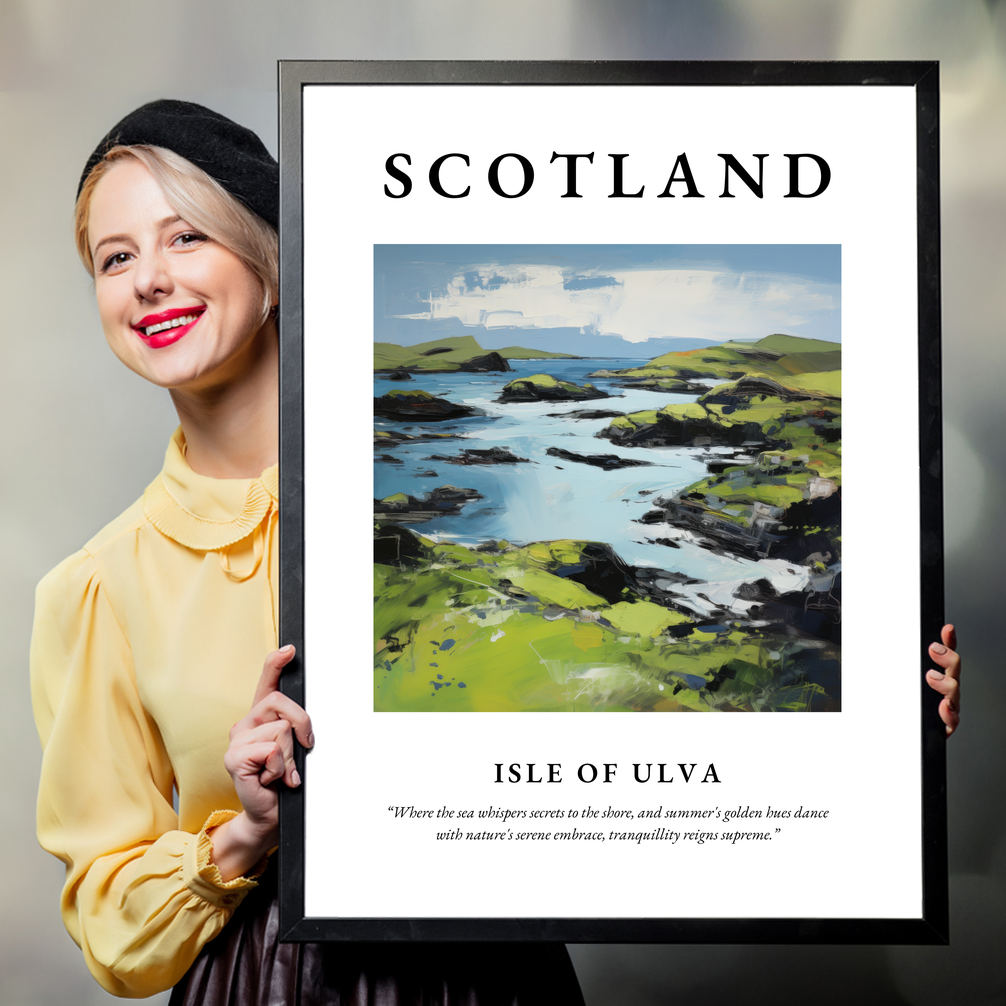 Person holding a poster of Isle of Ulva