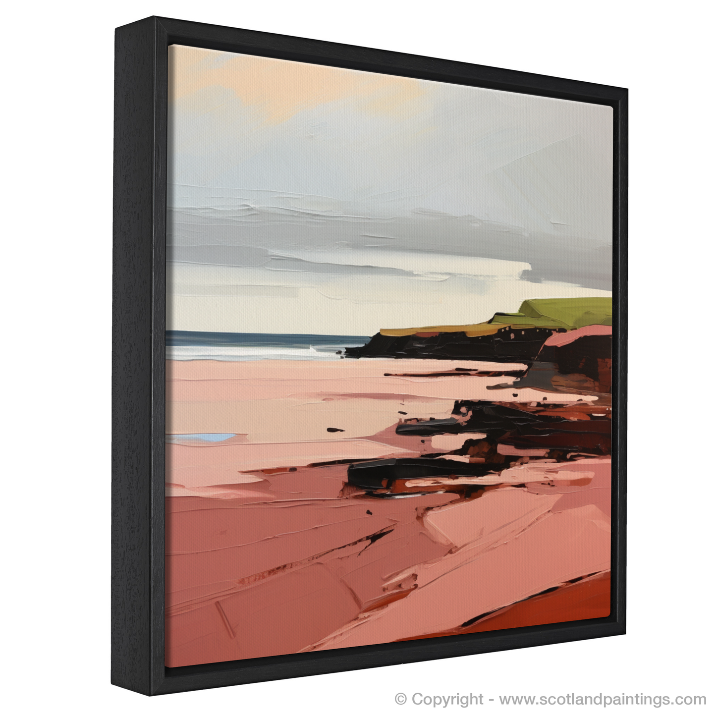 Painting and Art Print of St Cyrus Beach, Aberdeenshire in summer entitled "Summer Splendour at St Cyrus Beach".