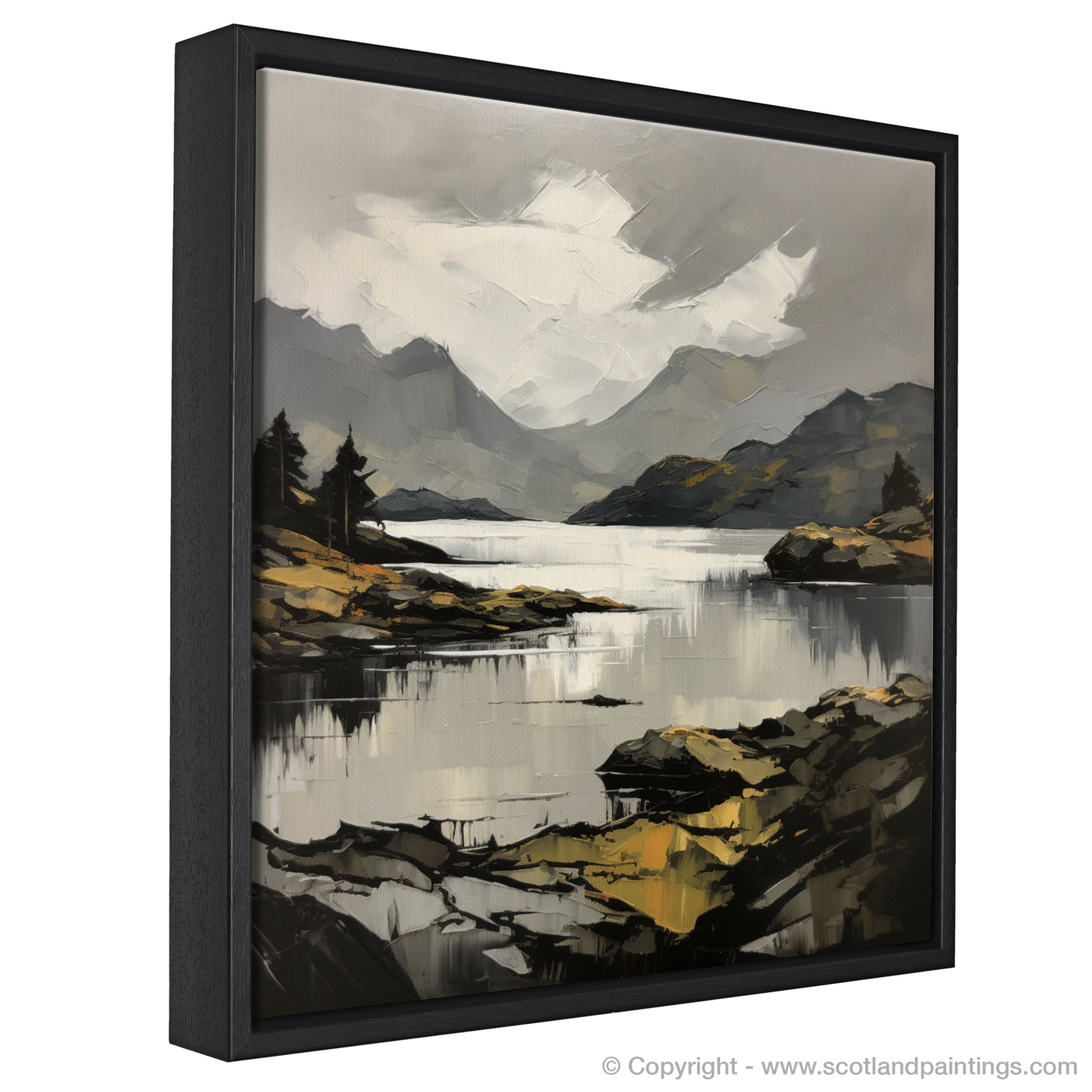 Painting and Art Print of Loch Morar, Highlands entitled "Highland Majesty: The Brooding Beauty of Loch Morar".