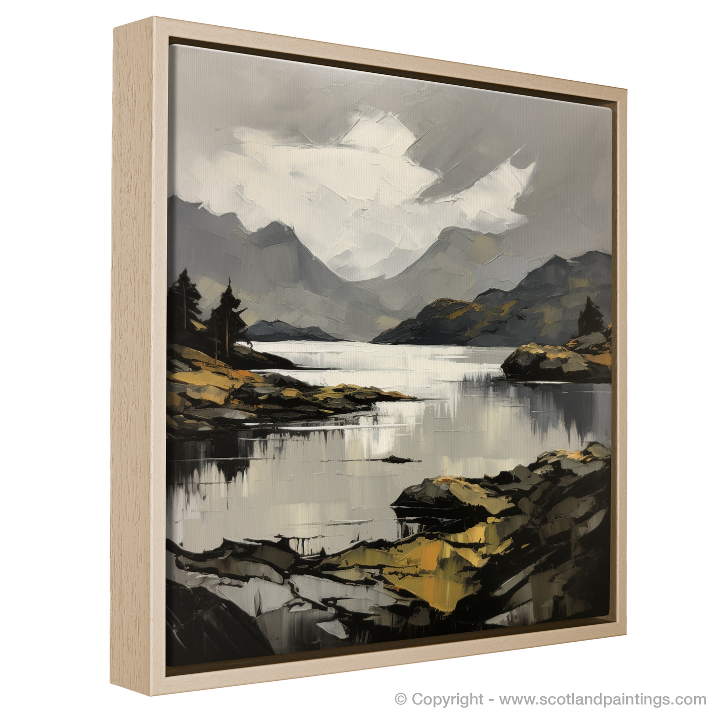 Painting and Art Print of Loch Morar, Highlands entitled "Highland Majesty: The Brooding Beauty of Loch Morar".