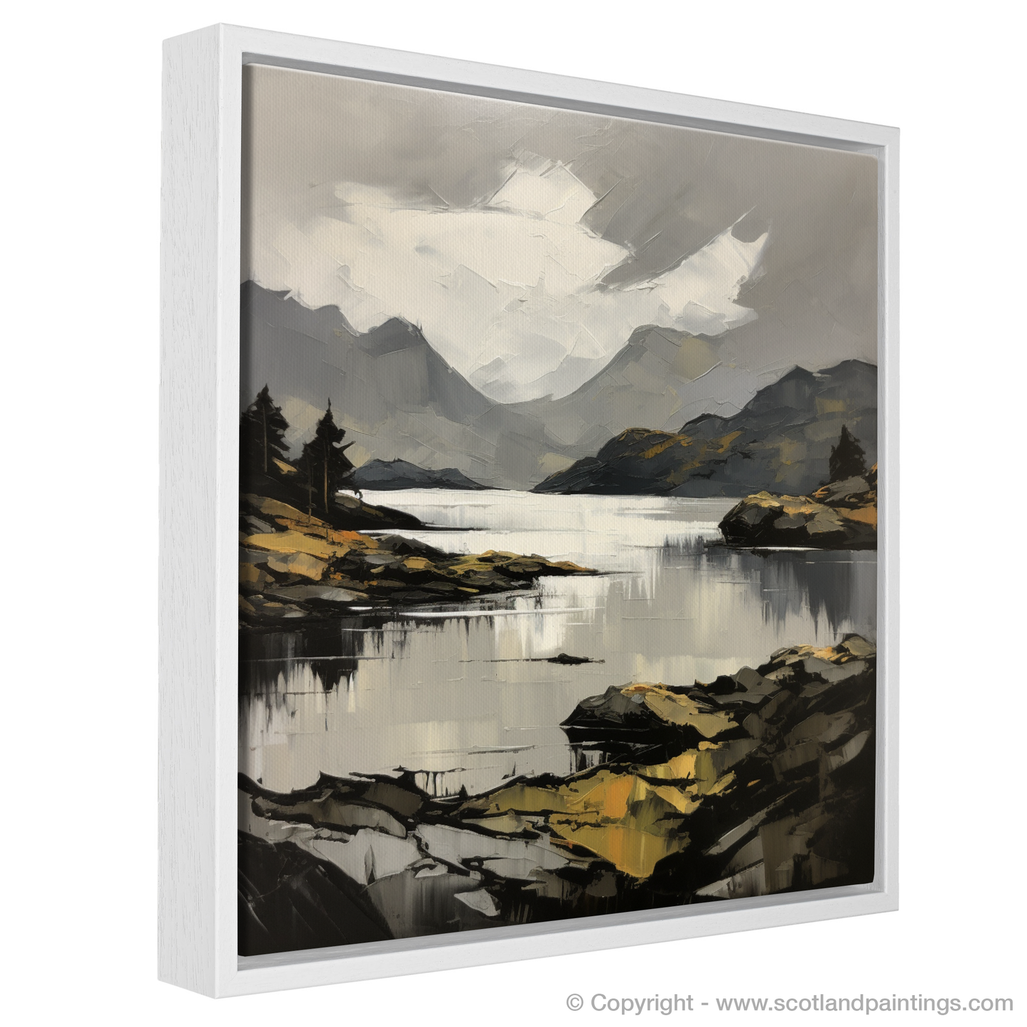 Painting and Art Print of Loch Morar, Highlands entitled "Highland Majesty: The Brooding Beauty of Loch Morar".