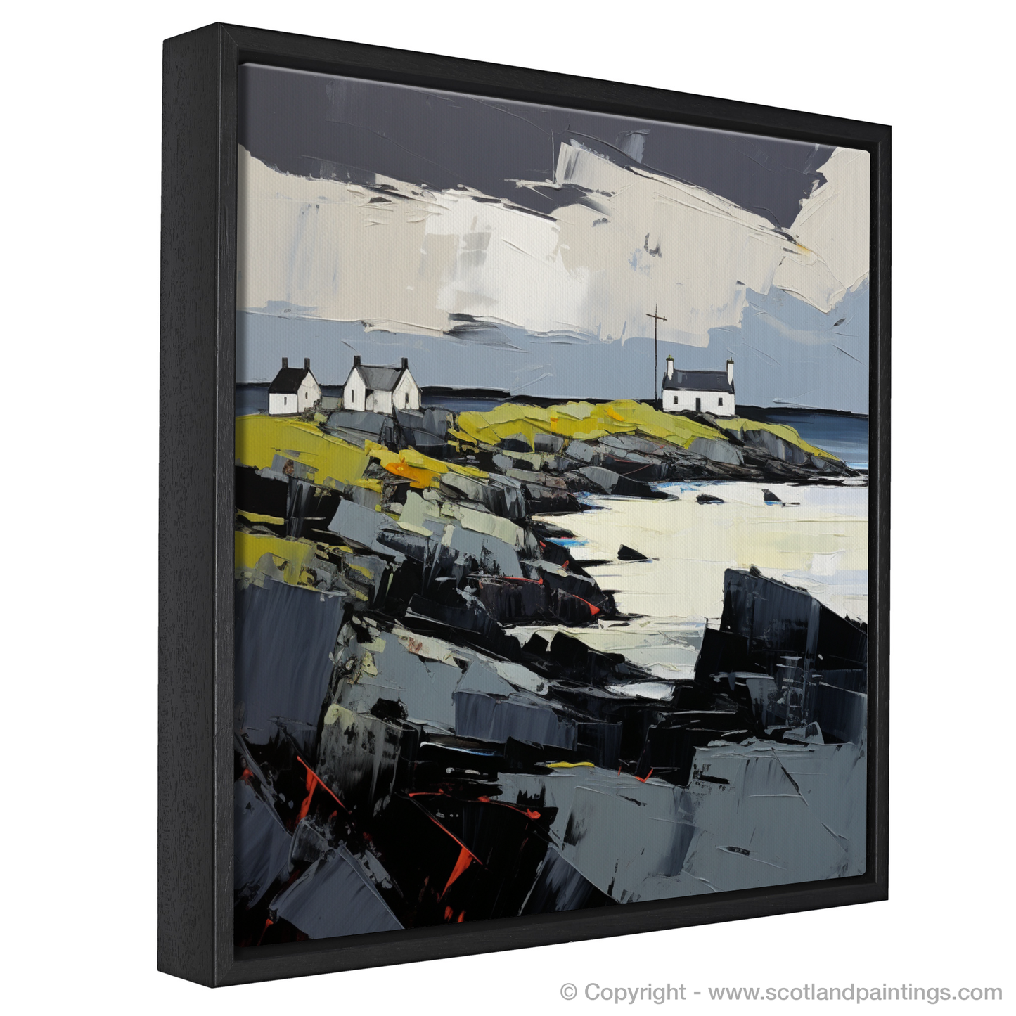 Painting and Art Print of Isle of Barra, Outer Hebrides. Isle of Barra: An Expressionist Ode to the Hebridean Wild.