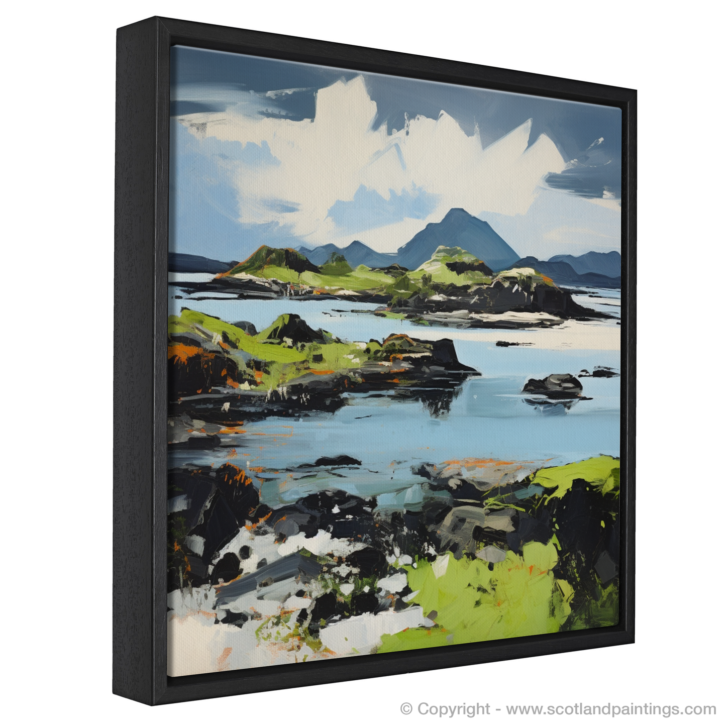 Painting and Art Print of Isle of Lismore, Inner Hebrides in summer entitled "Summer Embrace of Lismore Isle".