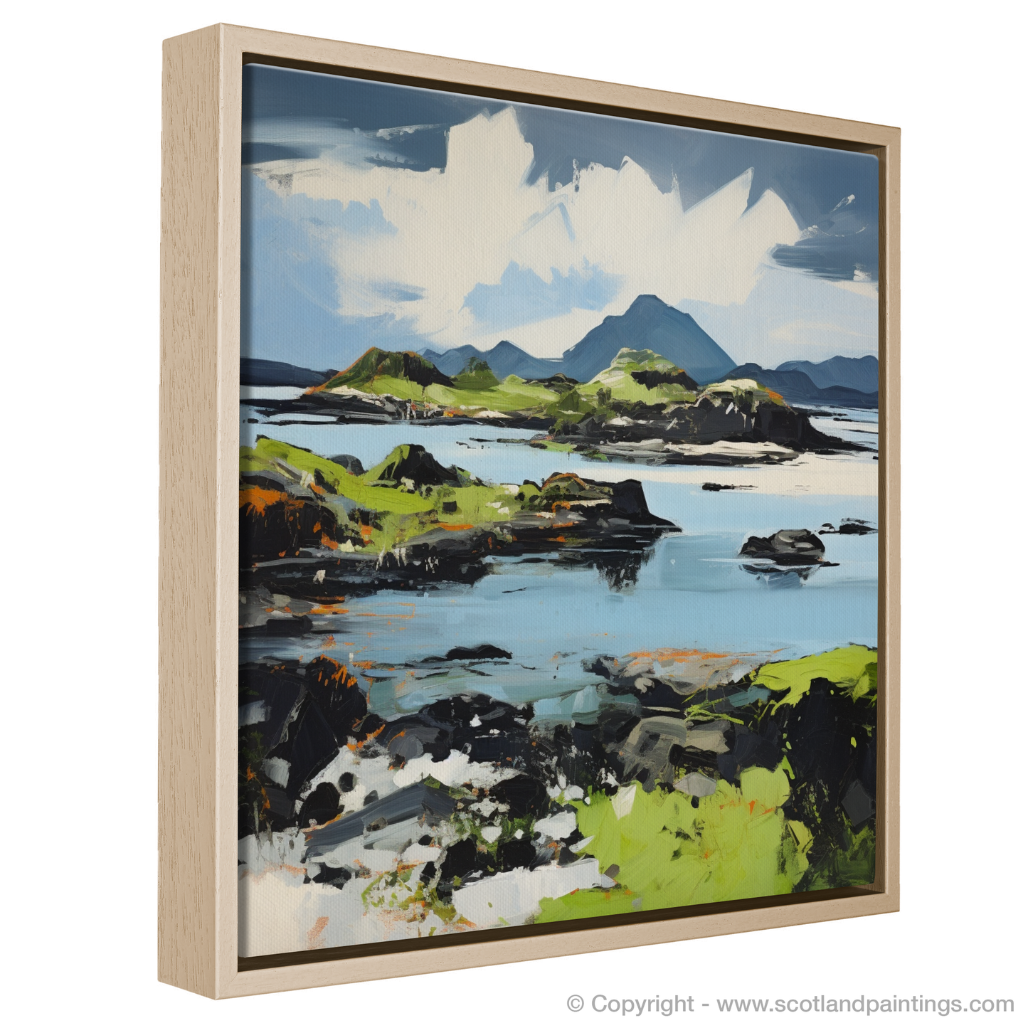 Painting and Art Print of Isle of Lismore, Inner Hebrides in summer entitled "Summer Embrace of Lismore Isle".