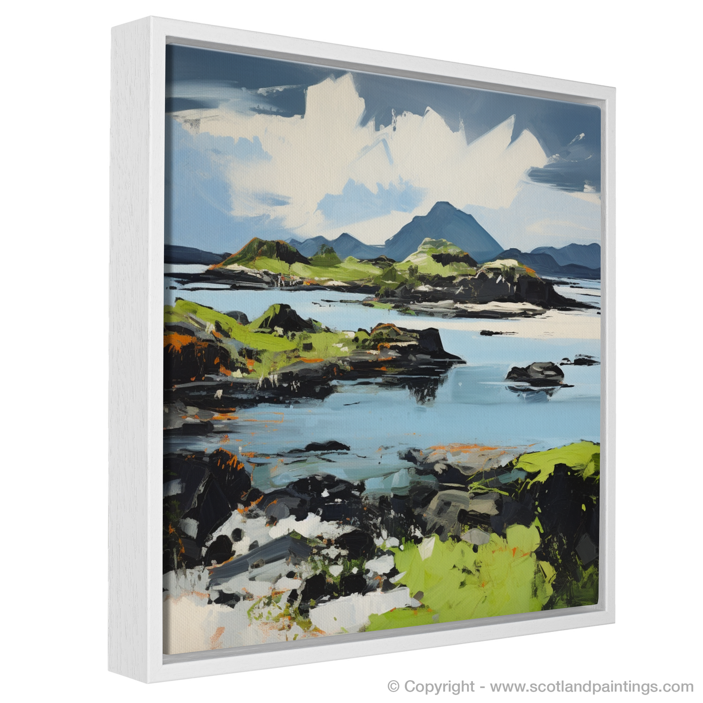 Painting and Art Print of Isle of Lismore, Inner Hebrides in summer entitled "Summer Embrace of Lismore Isle".