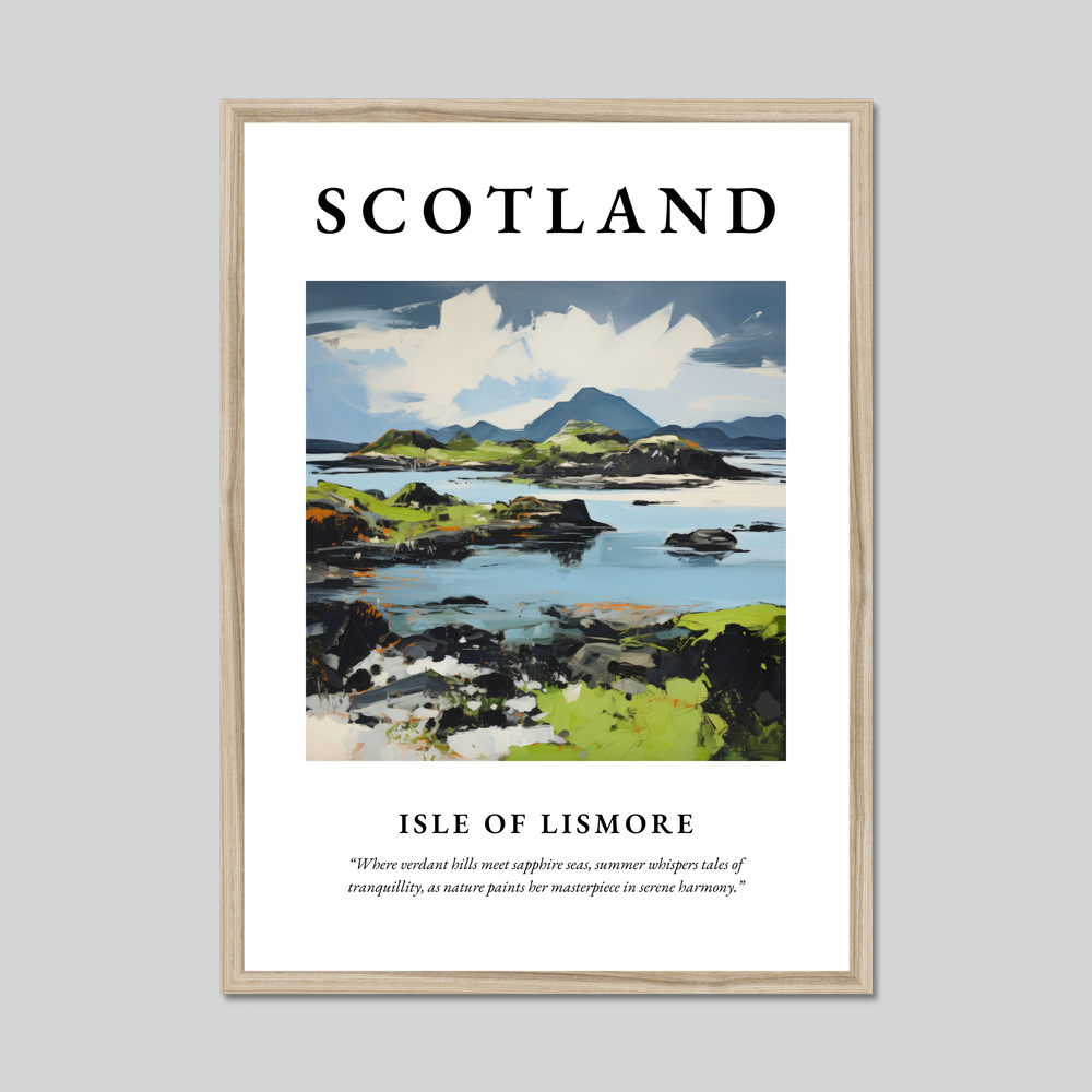 Poster in a natural frame with the word Scotland