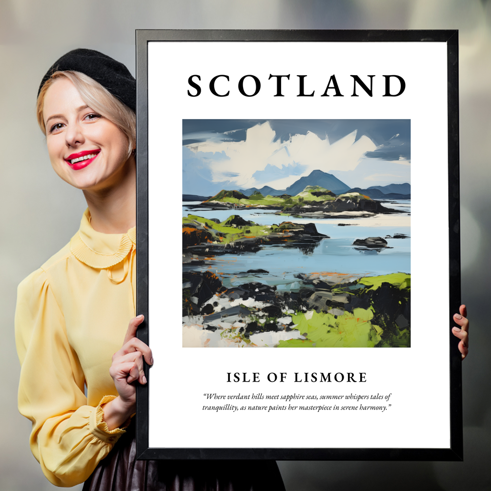 Person holding a poster of Isle of Lismore