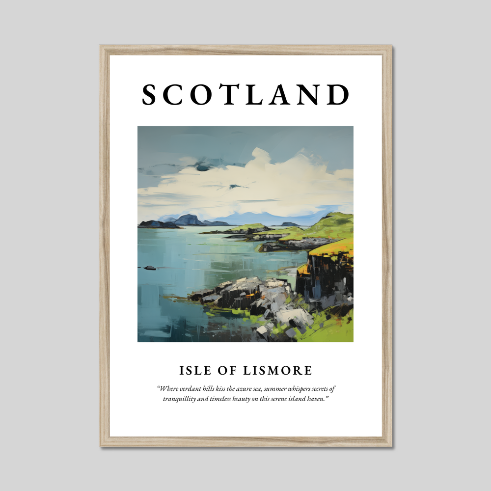 Poster in a natural frame with the word Scotland