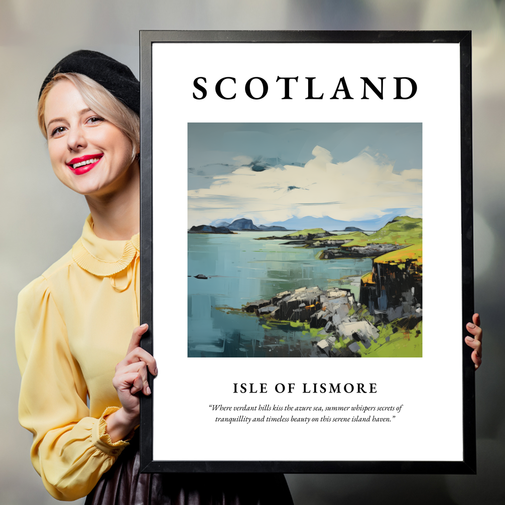 Person holding a poster of Isle of Lismore