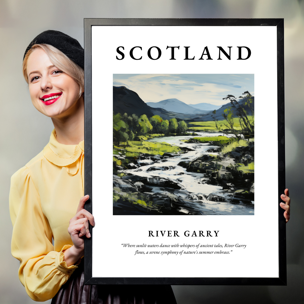 Person holding a poster of River Garry