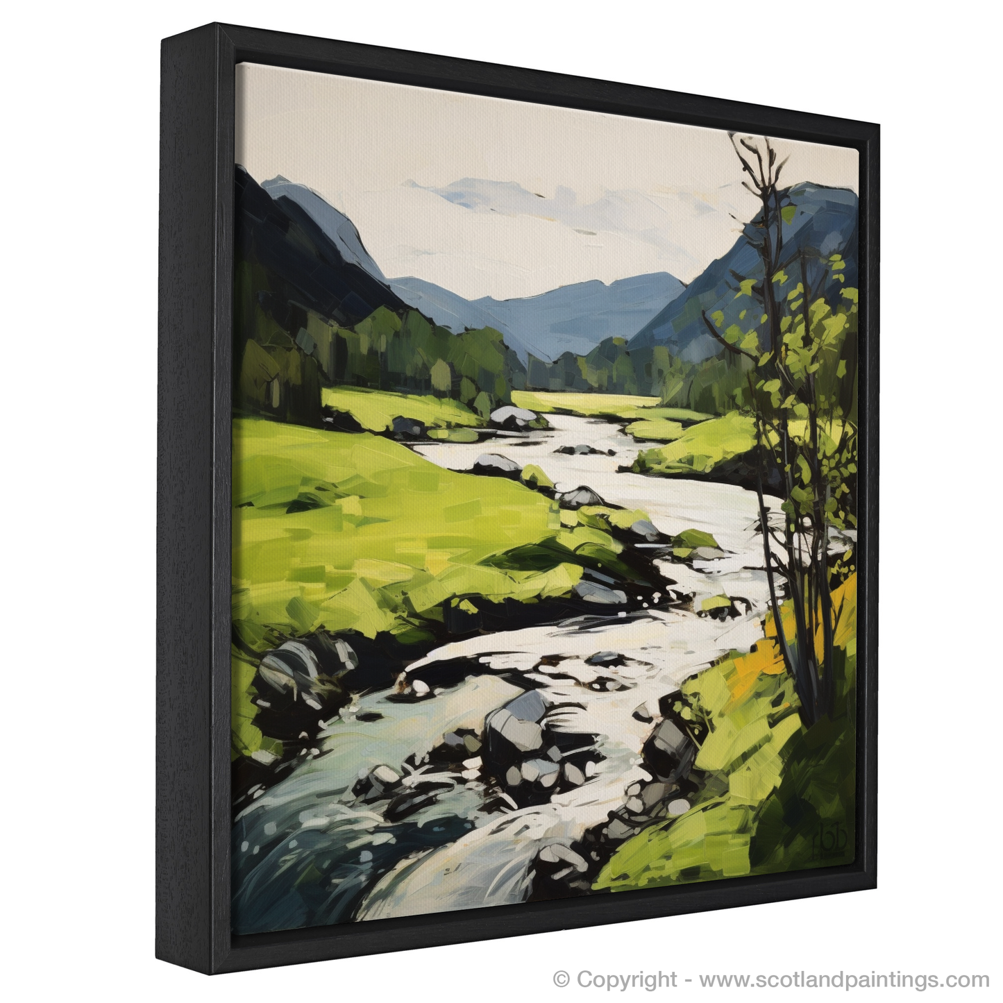 Painting and Art Print of River Garry, Highlands in summer entitled "Summer Splendour of River Garry".