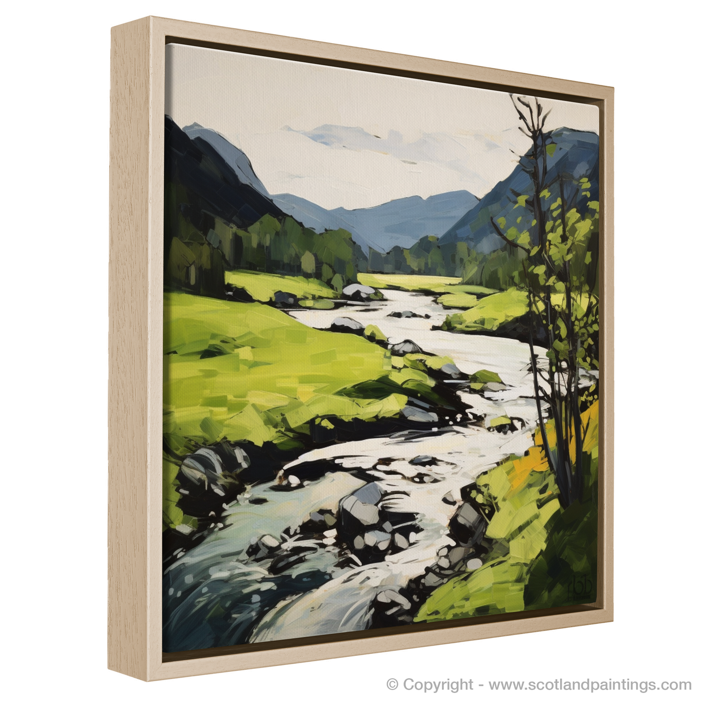 Painting and Art Print of River Garry, Highlands in summer entitled "Summer Splendour of River Garry".