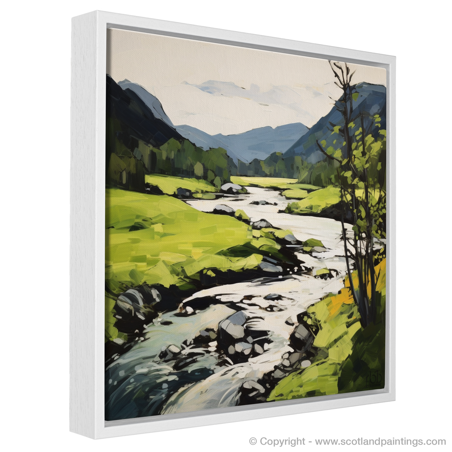 Painting and Art Print of River Garry, Highlands in summer entitled "Summer Splendour of River Garry".