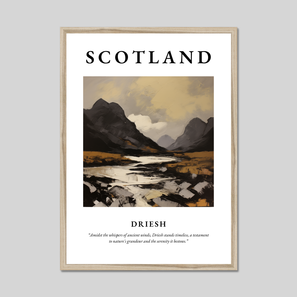 Poster in a natural frame with the word Scotland