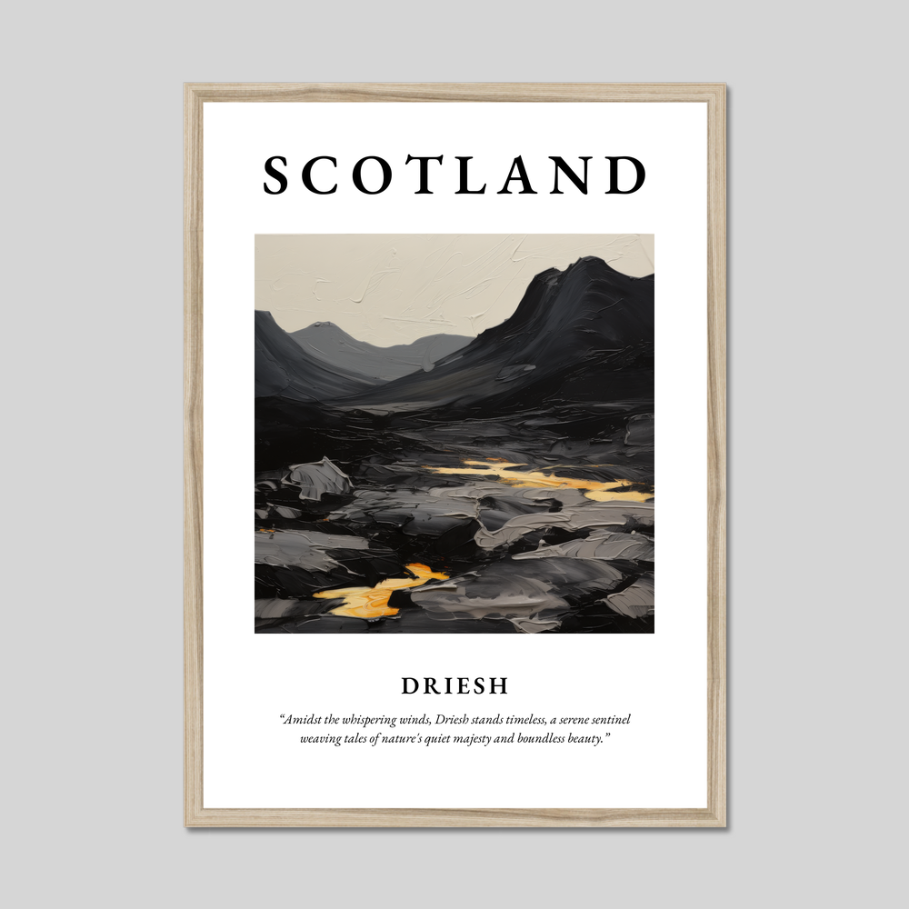 Poster in a natural frame with the word Scotland