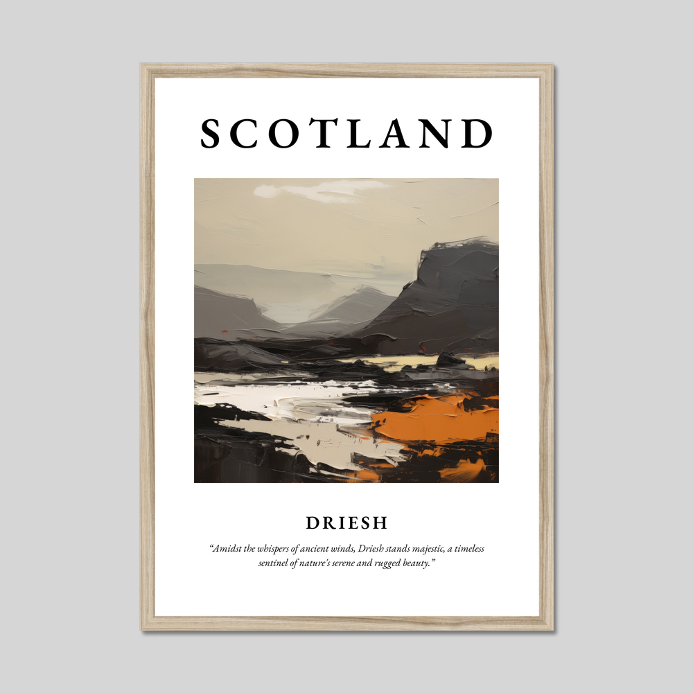 Poster in a natural frame with the word Scotland