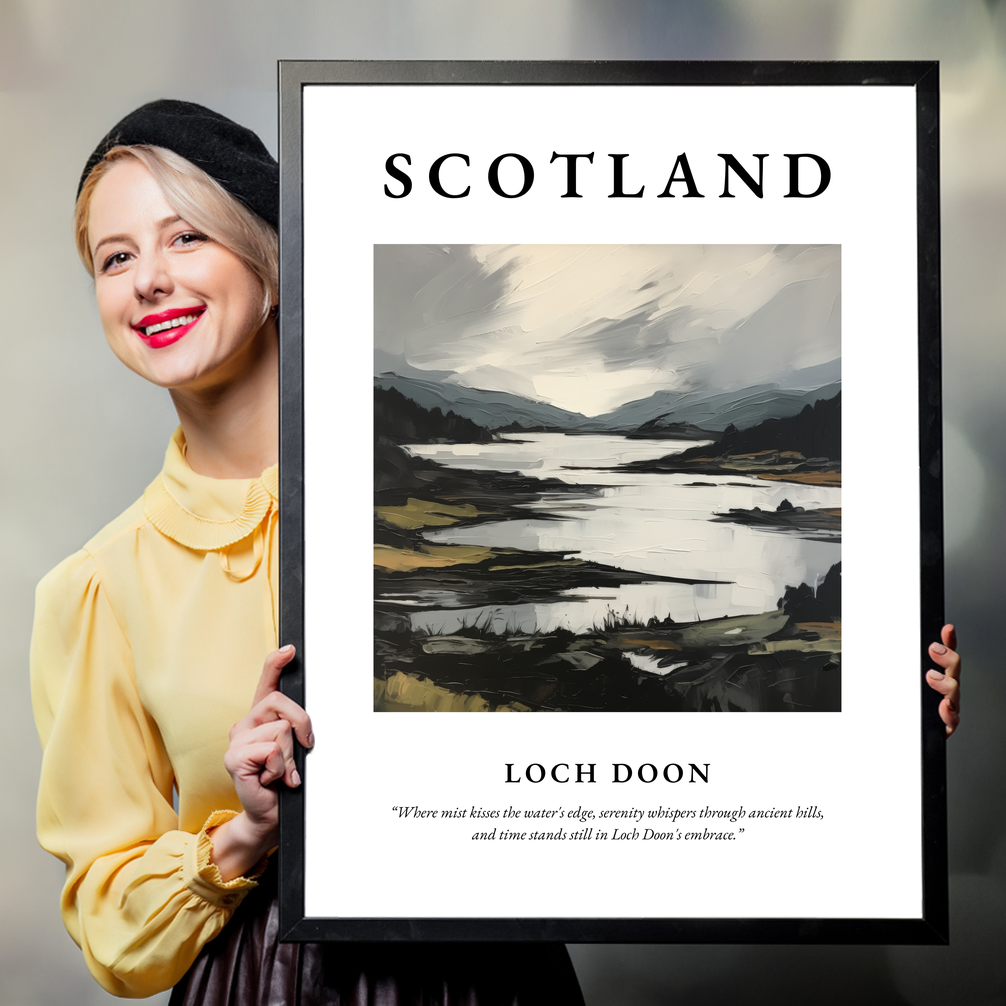 Person holding a poster of Loch Doon