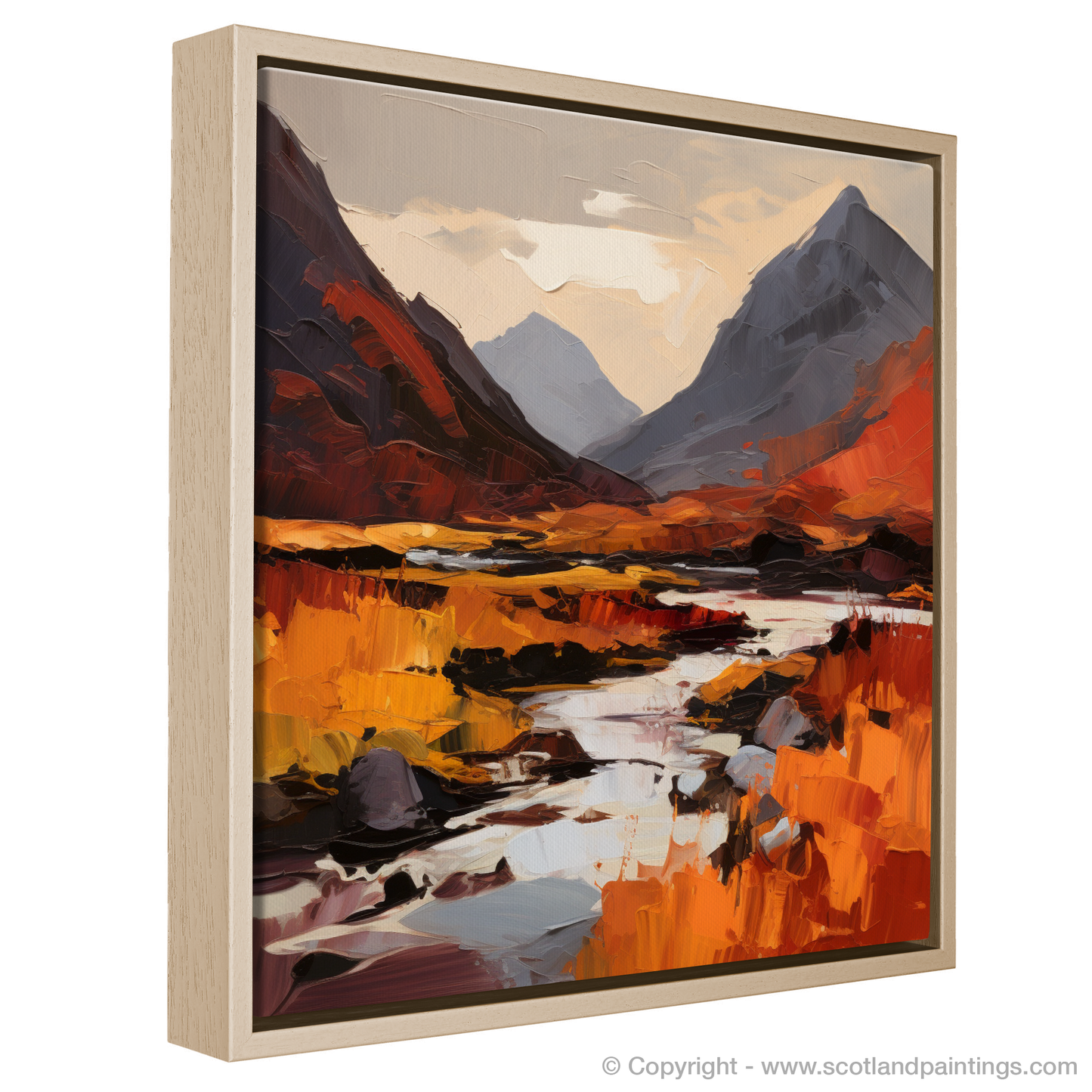 Painting and Art Print of Autumn hues in Glencoe entitled "Autumn Symphony in Glencoe".