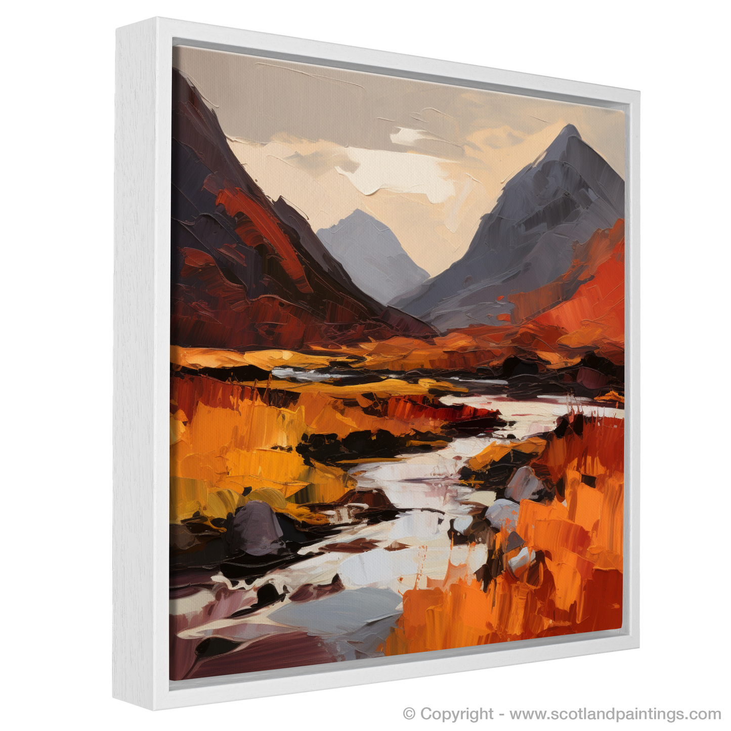 Painting and Art Print of Autumn hues in Glencoe entitled "Autumn Symphony in Glencoe".