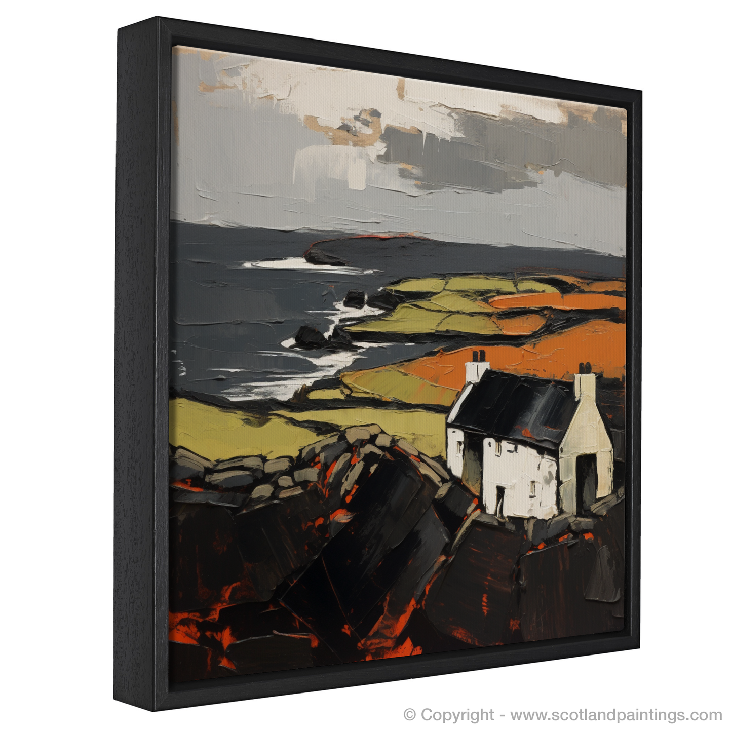 Painting and Art Print of Orkney, North of mainland Scotland entitled "Orkney's Untamed Majesty: An Expressionist Homage to the Scottish Isles".