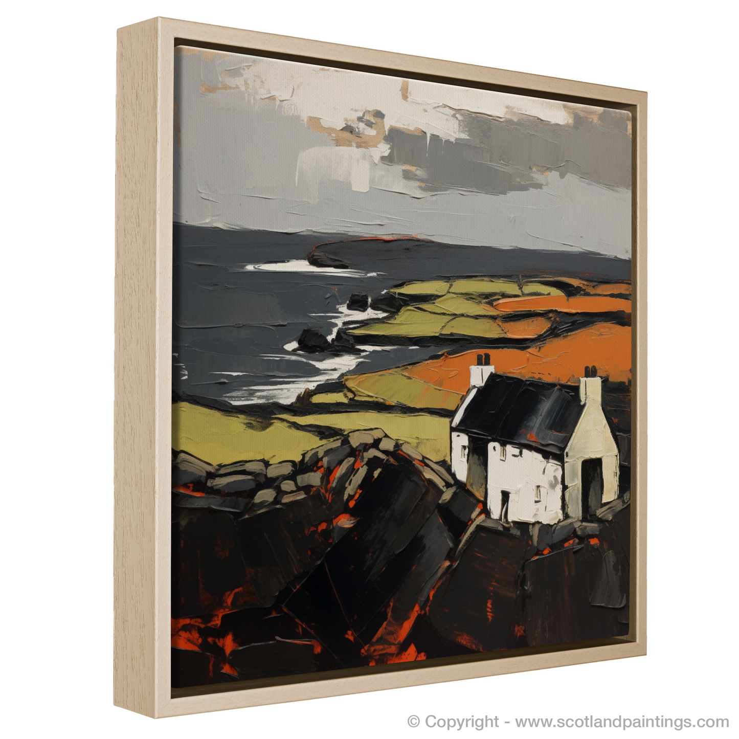 Painting and Art Print of Orkney, North of mainland Scotland entitled "Orkney's Untamed Majesty: An Expressionist Homage to the Scottish Isles".