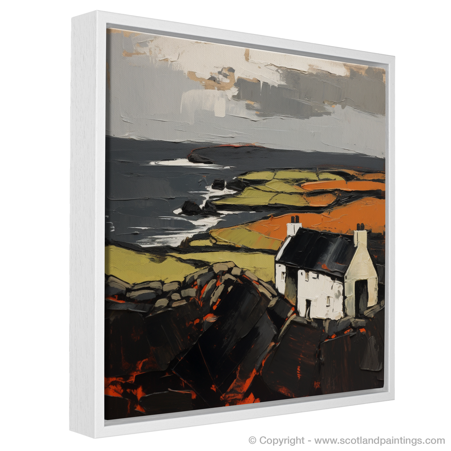 Painting and Art Print of Orkney, North of mainland Scotland entitled "Orkney's Untamed Majesty: An Expressionist Homage to the Scottish Isles".