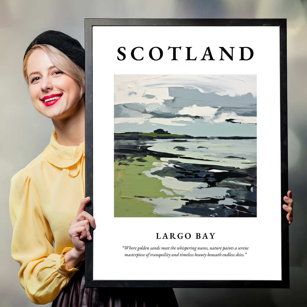 Person holding a poster of Largo Bay