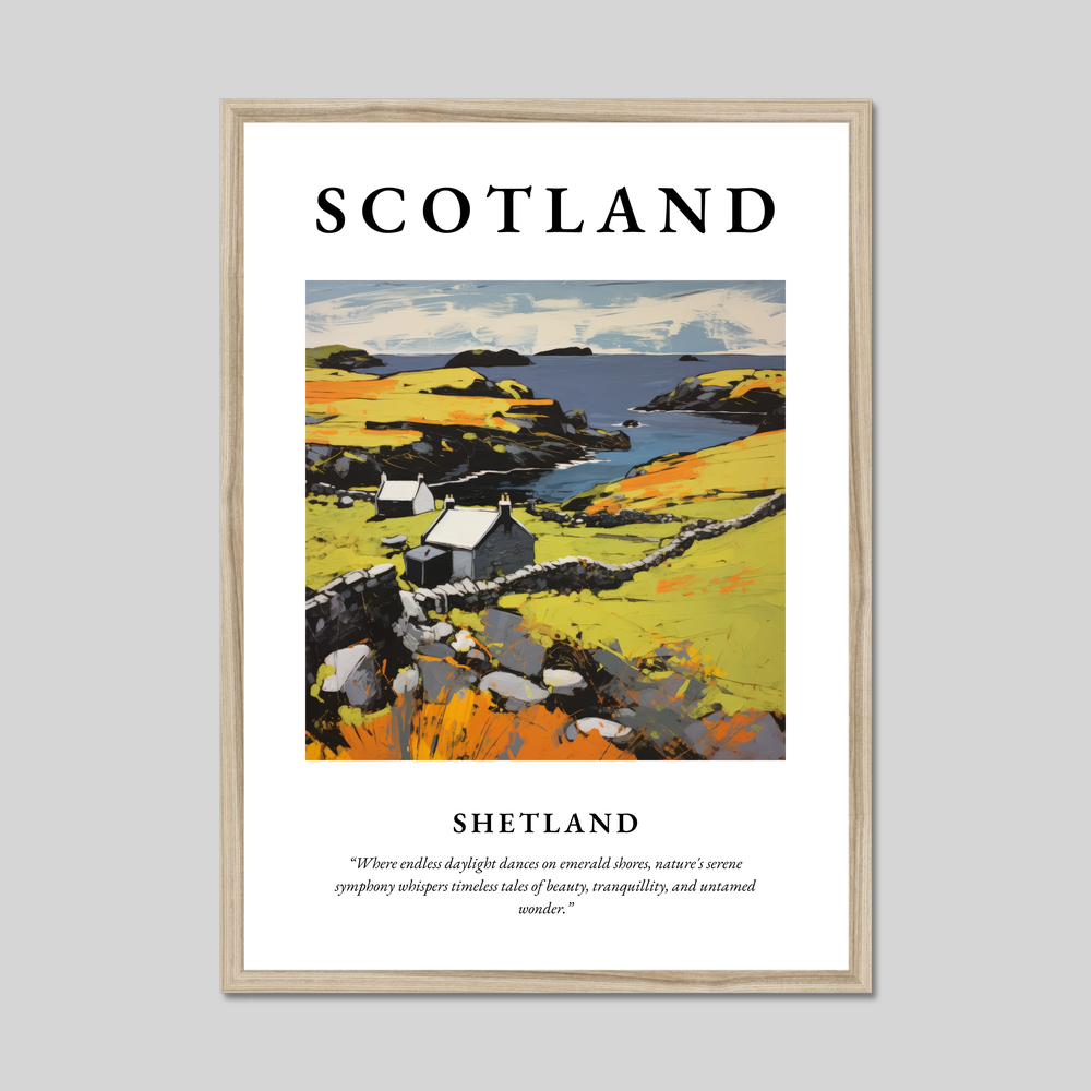 Poster in a natural frame with the word Scotland