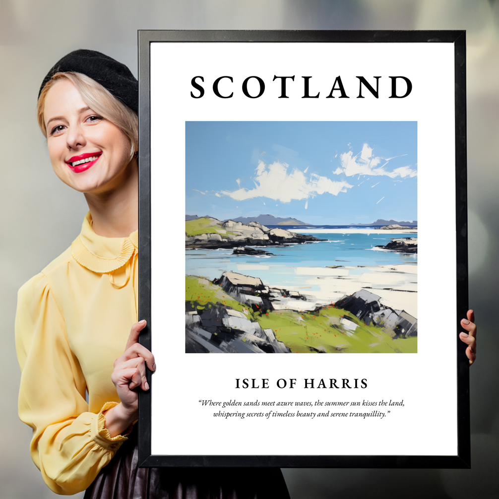 Person holding a poster of Isle of Harris