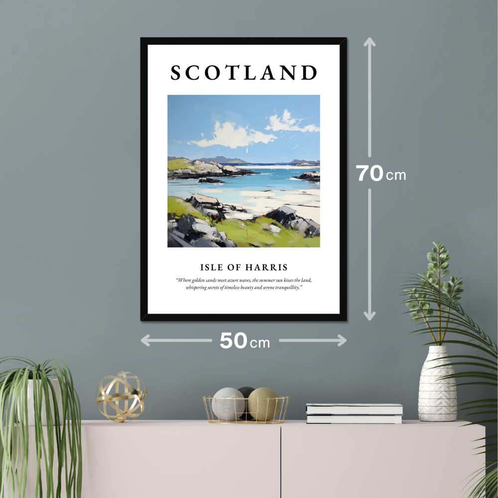 Poster of Isle of Harris hanging on a wall