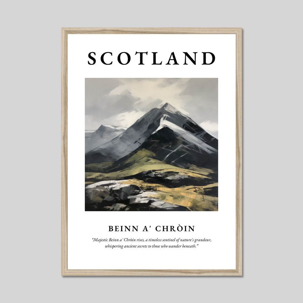 Poster in a natural frame with the word Scotland