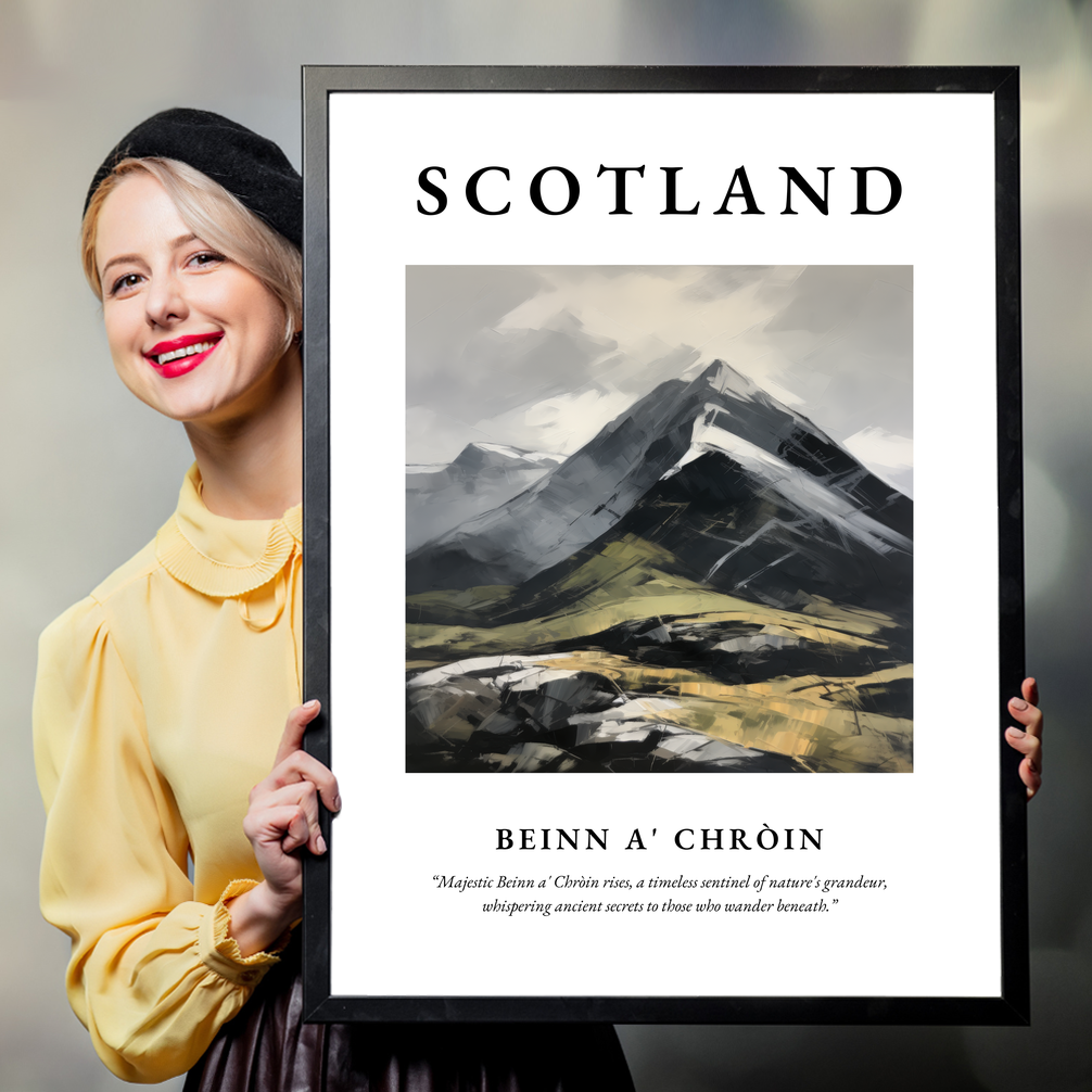 Person holding a poster of Beinn a' Chròin