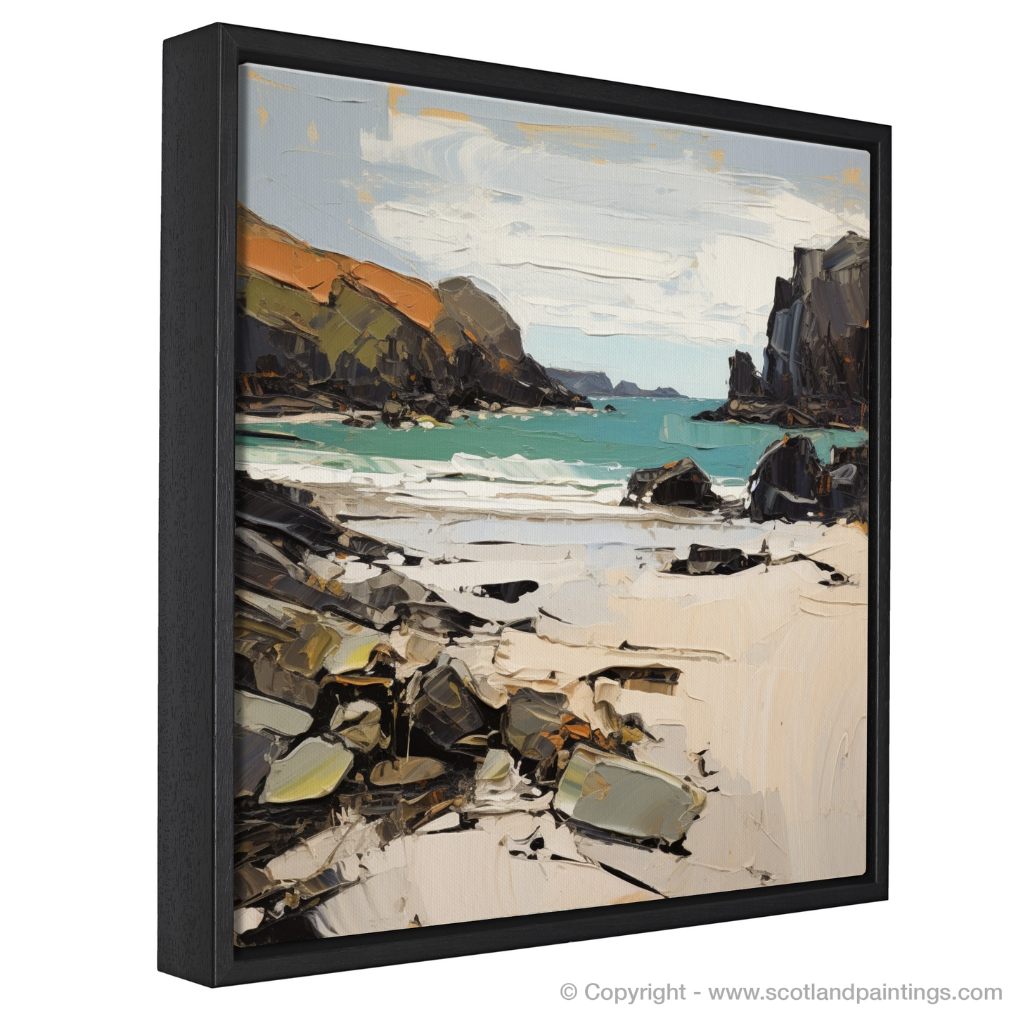 Painting and Art Print of Achmelvich Bay, Sutherland in summer entitled "Achmelvich Bay Summer Expression".