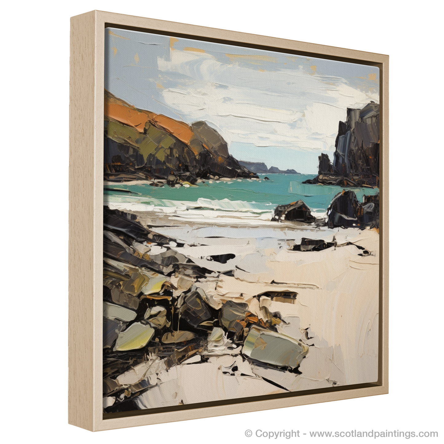 Painting and Art Print of Achmelvich Bay, Sutherland in summer entitled "Achmelvich Bay Summer Expression".