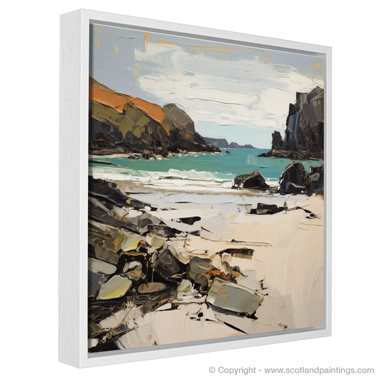 Painting and Art Print of Achmelvich Bay, Sutherland in summer entitled "Achmelvich Bay Summer Expression".