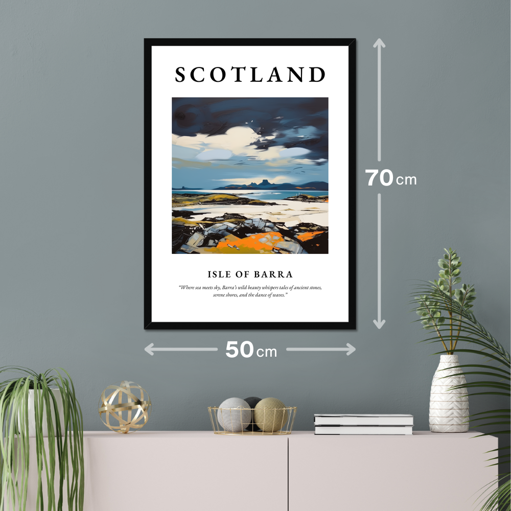 Poster of Isle of Barra hanging on a wall