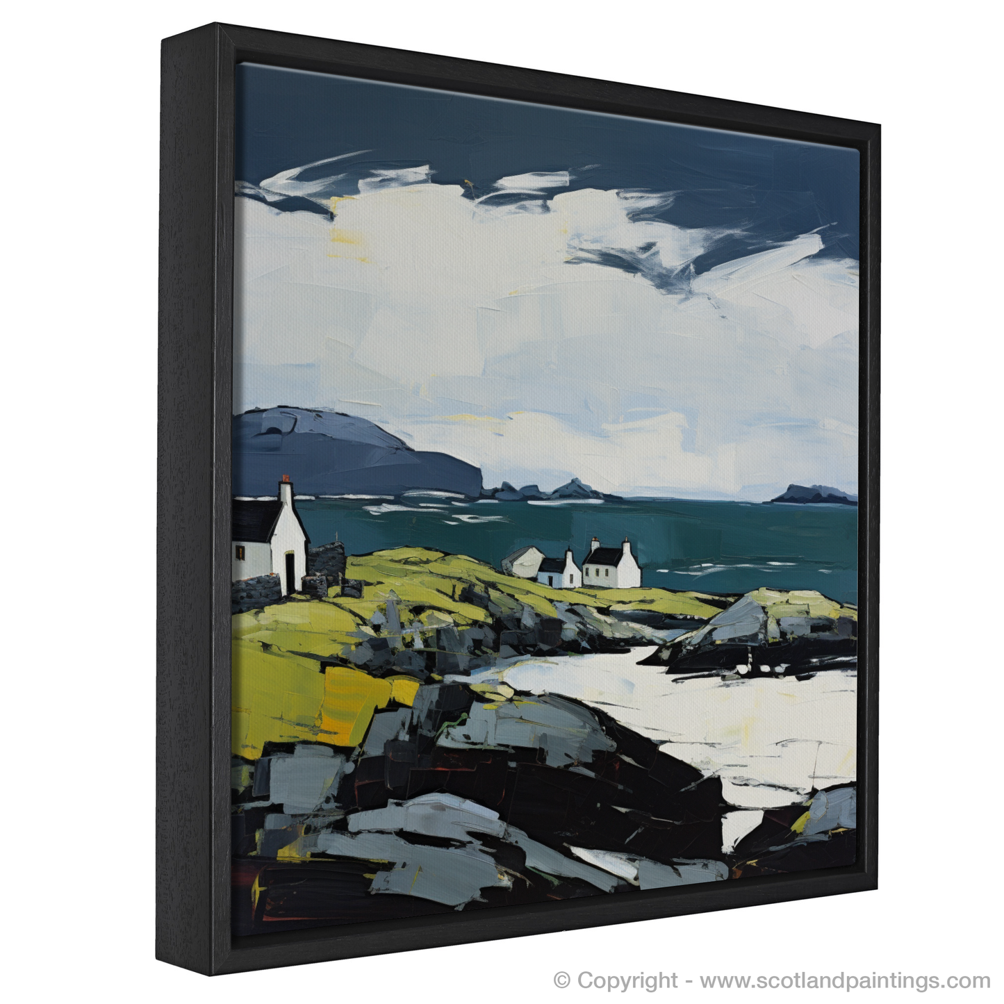 Painting and Art Print of Isle of Barra, Outer Hebrides entitled "Isle of Barra: Rugged Charm and Timeless Serenity".