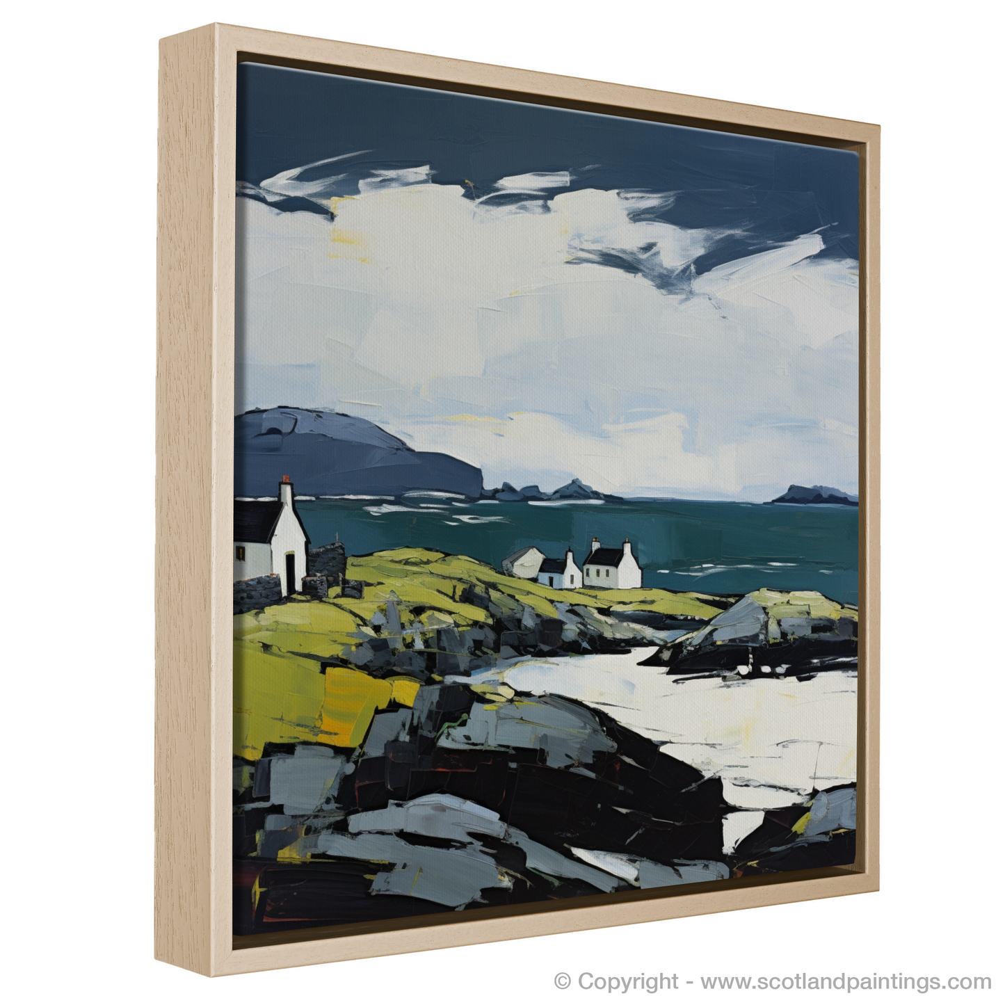 Painting and Art Print of Isle of Barra, Outer Hebrides entitled "Isle of Barra: Rugged Charm and Timeless Serenity".