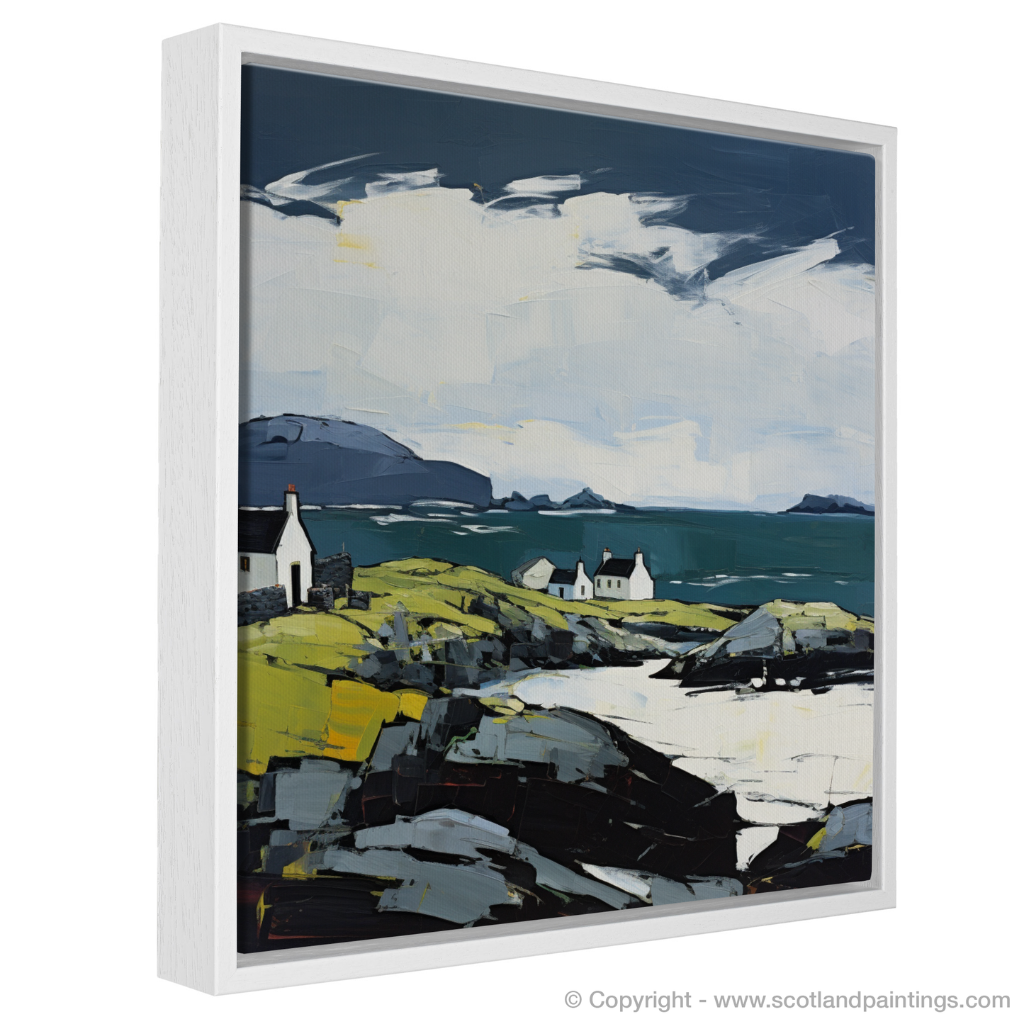 Painting and Art Print of Isle of Barra, Outer Hebrides entitled "Isle of Barra: Rugged Charm and Timeless Serenity".