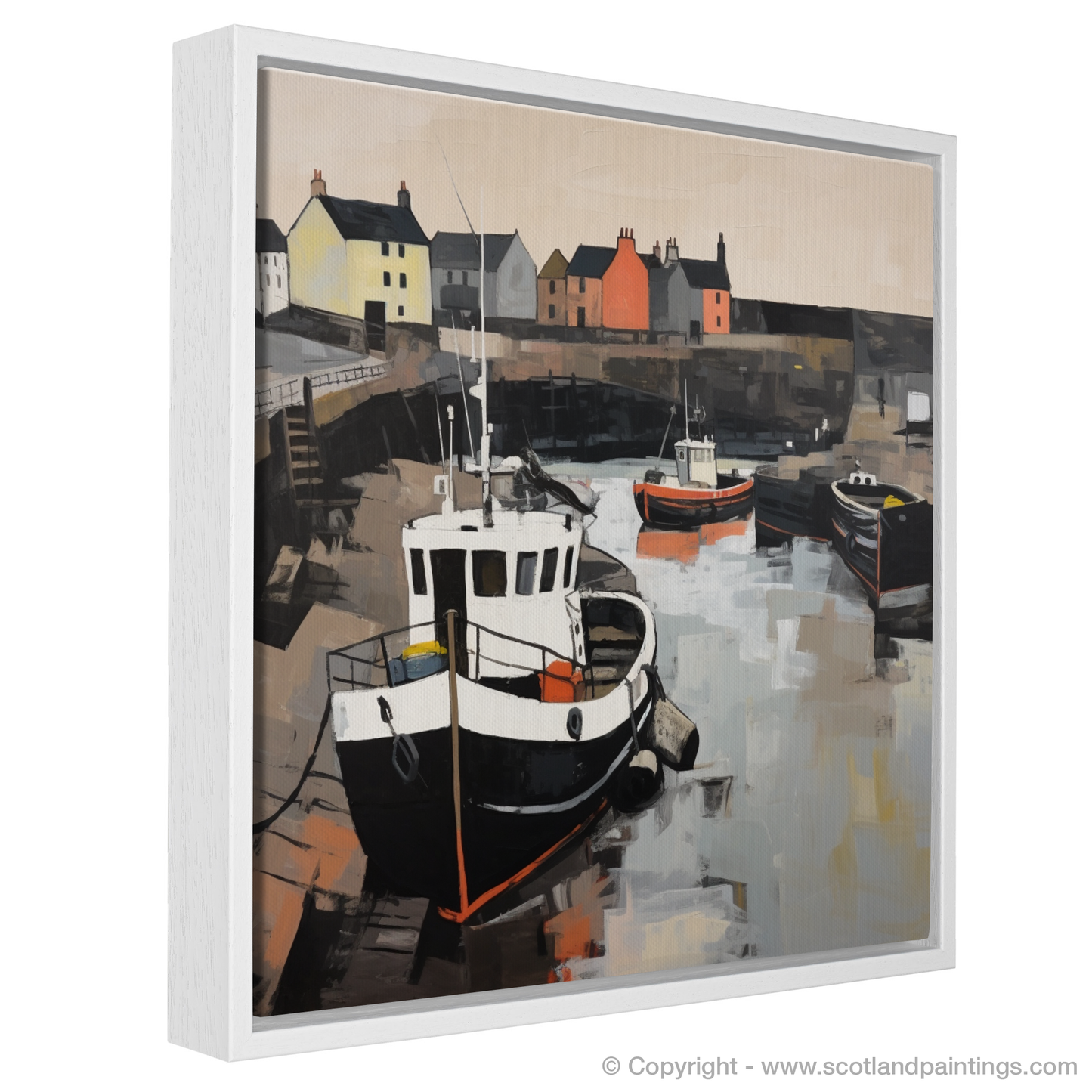 Painting and Art Print of Eyemouth Harbour entitled "Vivid Expressions of Eyemouth Harbour".