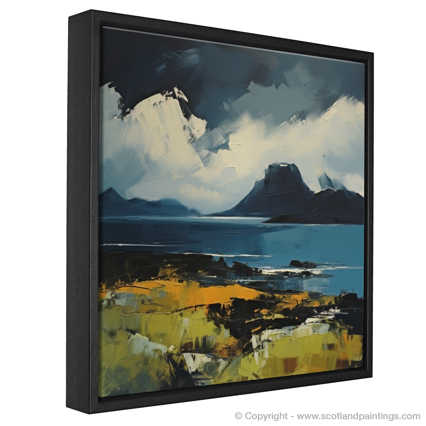 Painting and Art Print of Isle of Rum, Inner Hebrides entitled "Rum's Wild Majesty: An Expressionist Tribute".