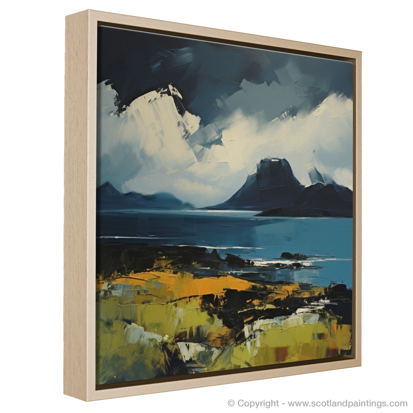 Painting and Art Print of Isle of Rum, Inner Hebrides entitled "Rum's Wild Majesty: An Expressionist Tribute".