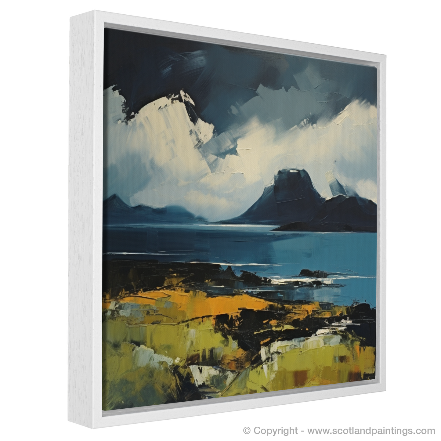 Painting and Art Print of Isle of Rum, Inner Hebrides entitled "Rum's Wild Majesty: An Expressionist Tribute".