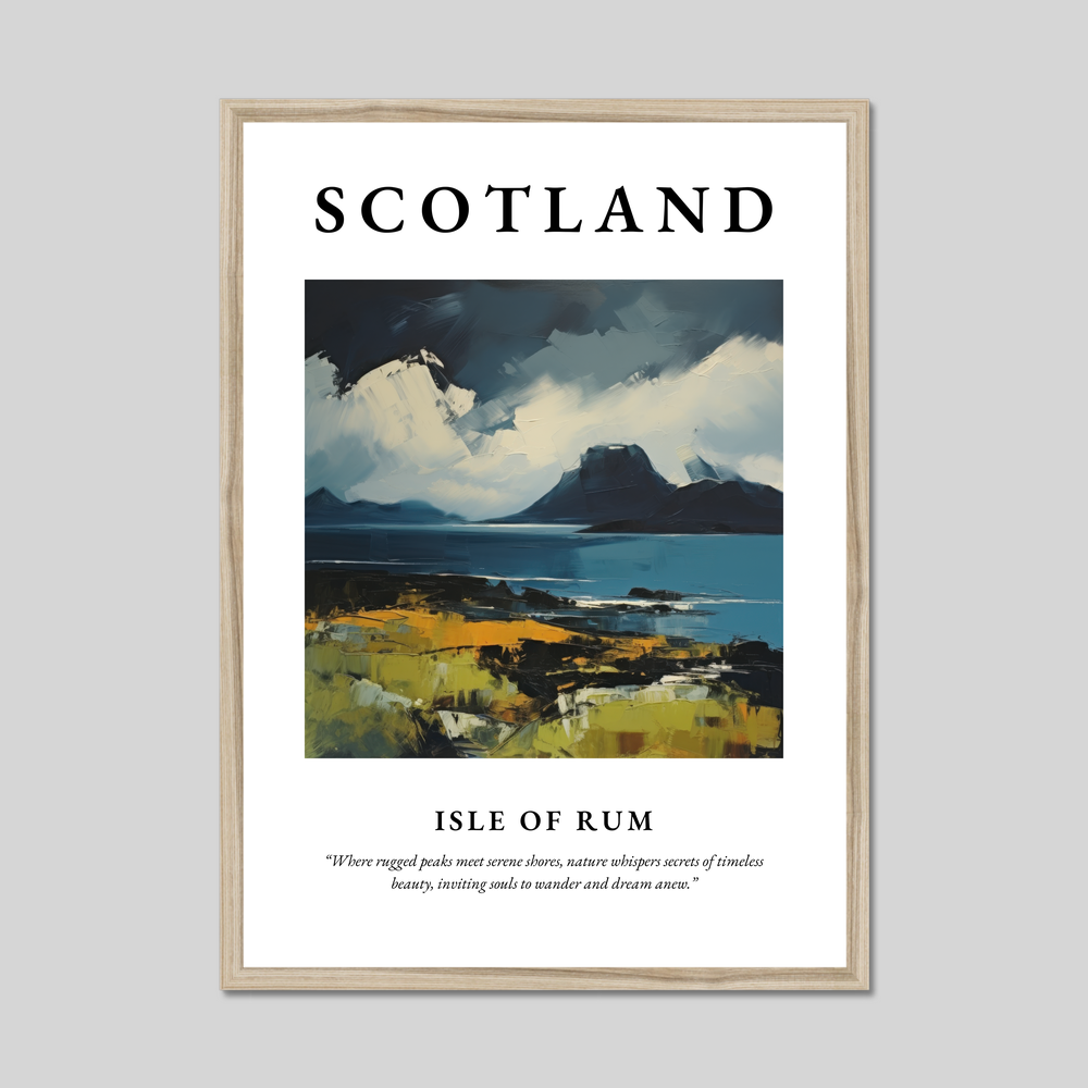 Poster in a natural frame with the word Scotland