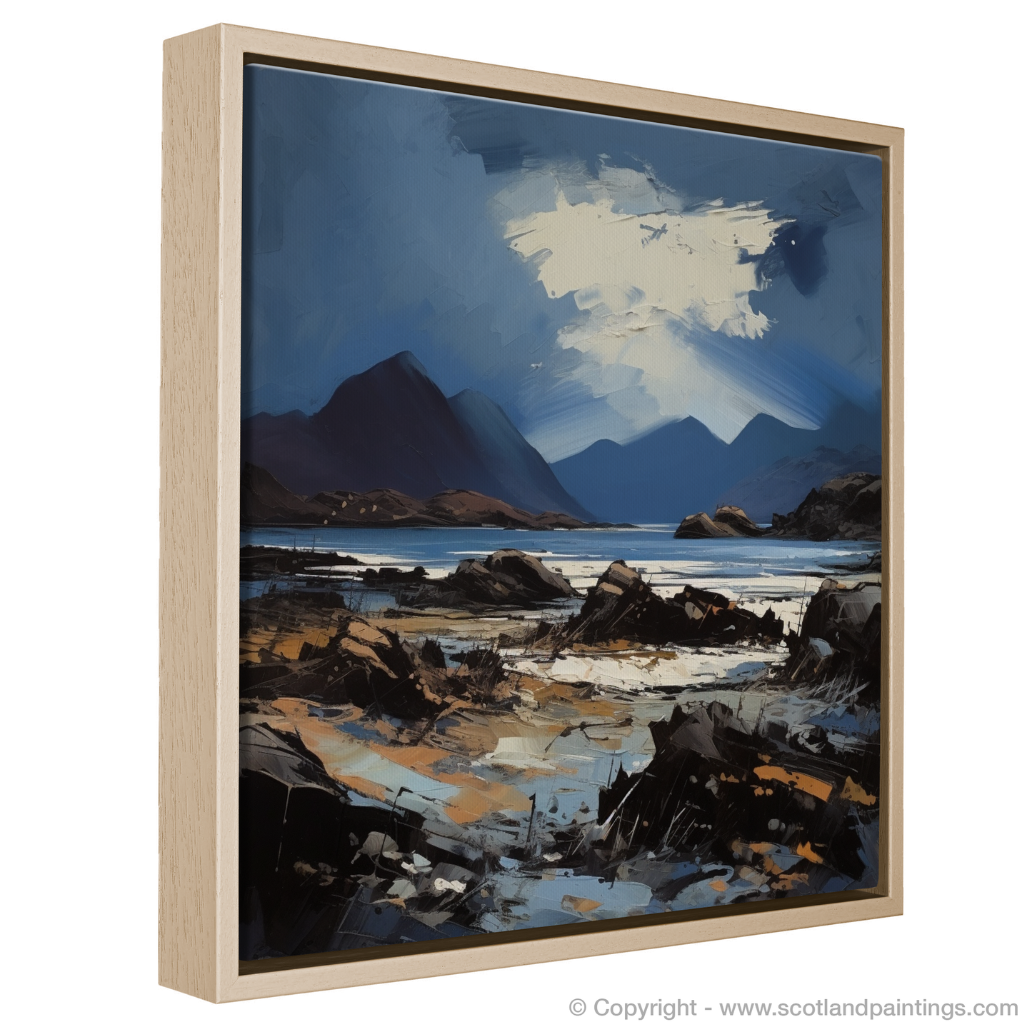 Painting and Art Print of Isle of Rum, Inner Hebrides entitled "Rum Reverie: An Expressionist Ode to Scottish Wilds".