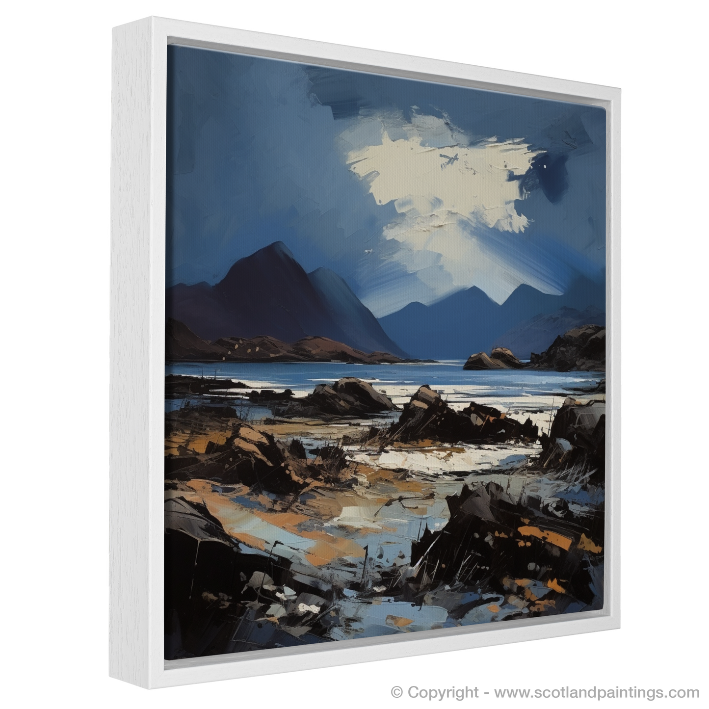 Painting and Art Print of Isle of Rum, Inner Hebrides entitled "Rum Reverie: An Expressionist Ode to Scottish Wilds".