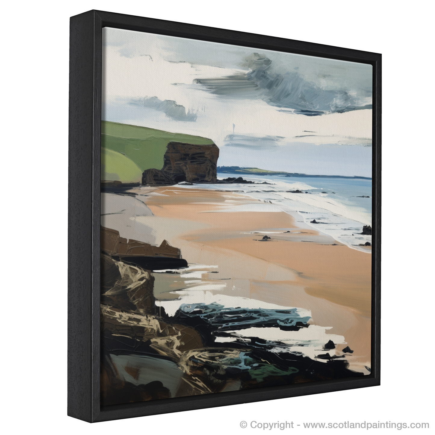 Painting and Art Print of Lunan Bay, Angus in summer entitled "Summer Rhapsody at Lunan Bay".